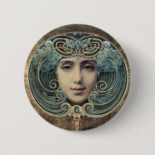 Macaron Rond 5 Cm Fächer auf goldenem Grund par Louis Welden Hawkin