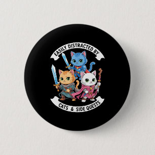 Macaron Rond 5 Cm Facilement distrait par les chats et les quêtes se