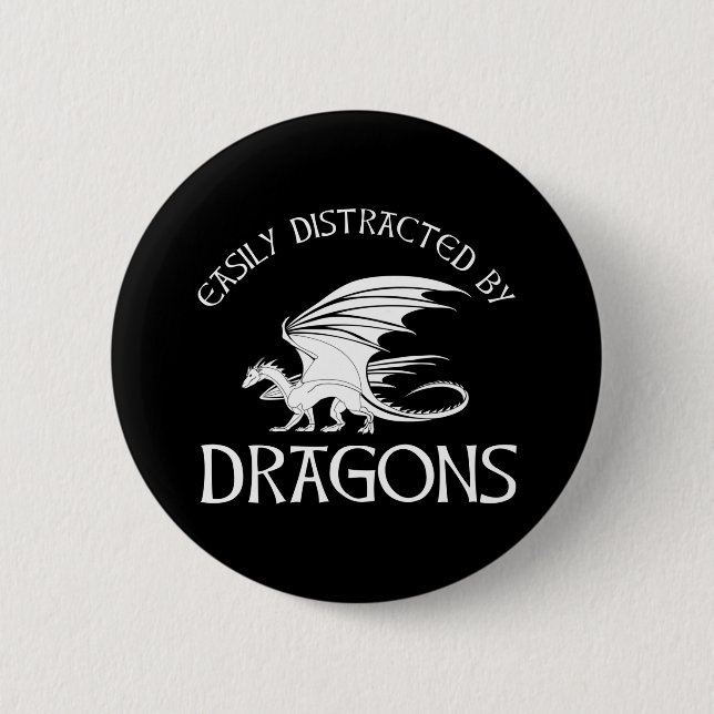 Macaron Rond 5 Cm Facilement Distrait Par Les Dragons (Devant)