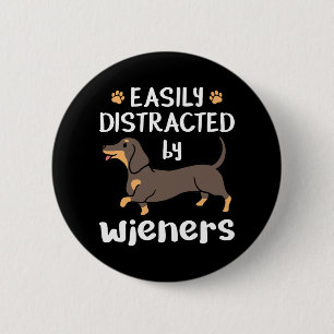 Macaron Rond 5 Cm Facilement distrait par Wieners Dachshund Chien dr