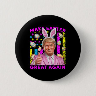 Macaron Rond 5 Cm Faire à nouveau grande Pâques drôle de lapin Trump