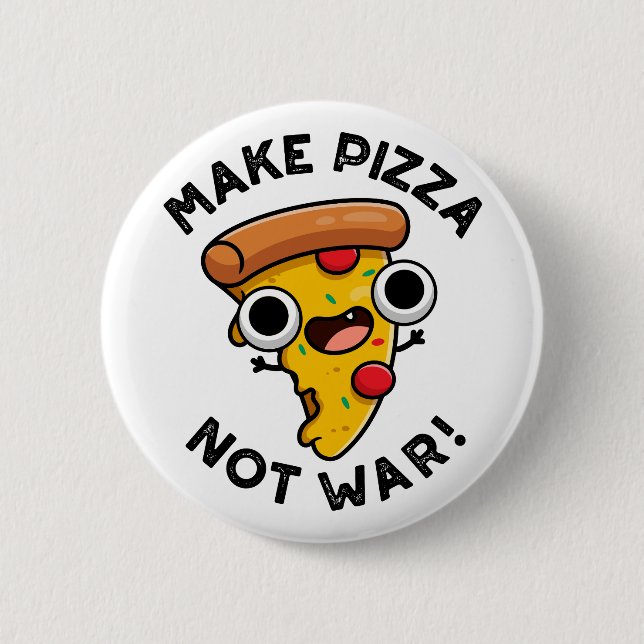 Macaron Rond 5 Cm Faire Pizza pas guerre amusant jeu de paix (Devant)