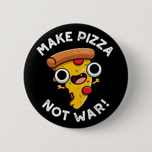 Macaron Rond 5 Cm Faire Pizza Pas Guerre Drôle Pun Paix Fond Sombre