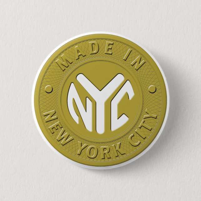 Macaron Rond 5 Cm FAIT DANS le Pin de NYC (Devant)