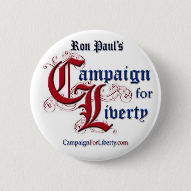 Macaron Rond 5 Cm Faites campagne pour le bouton de liberté - Pin (Devant)