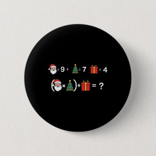 Macaron Rond 5 Cm Faites le calcul 67 Meme Santa Drôle Six Sept Homm