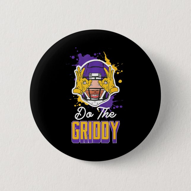 Macaron Rond 5 Cm Faites Le Griddy Griddy Dance Football Drôle Drôle (Devant)