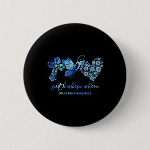Macaron Rond 5 Cm Faith Hope Fight Love Sunflower Diabetes Sensibili