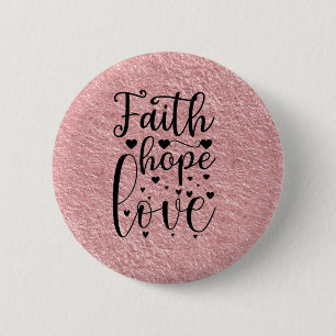 Macaron Rond 5 Cm Faith Hope Love