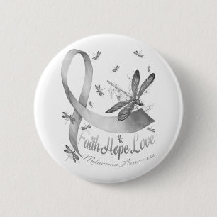 Macaron Rond 5 Cm Faith Hope Love Melanoma Awareness Dragonfly