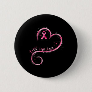 Macaron Rond 5 Cm Faith Hope Love Pink Ribbon Cancer du sein Prix