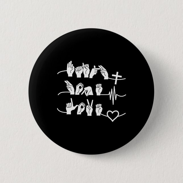 Macaron Rond 5 Cm Faith Hope Love - Religion chrétienne Heartbeat Cr (Devant)