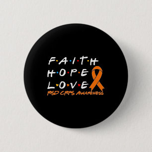 Macaron Rond 5 Cm Faith Hope Love Rsd Crps Sensibilisation