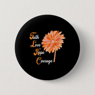 Macaron Rond 5 Cm Faith Love Hope Courage Aml Leukemia Sensibilisati