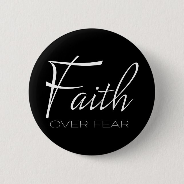 Macaron Rond 5 Cm Faith Over Encouragement White (Devant)