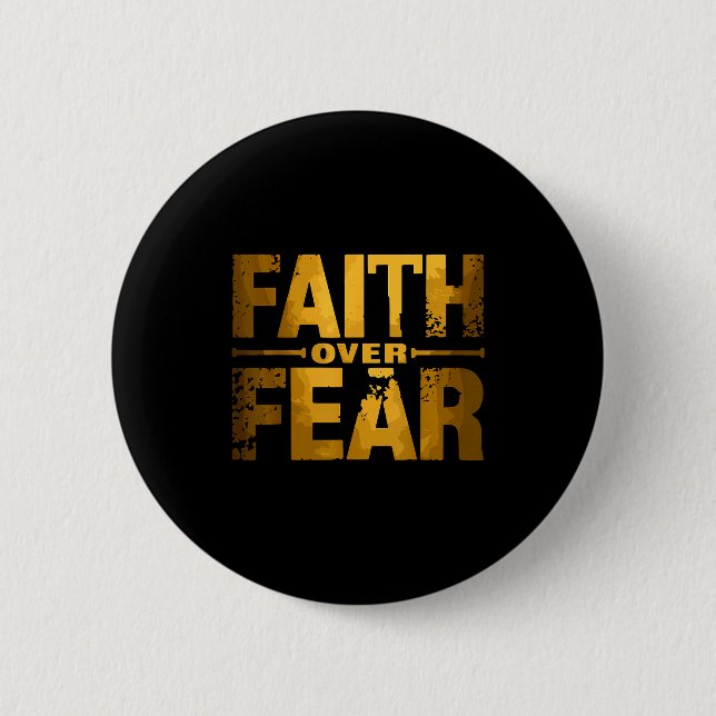 Macaron Rond 5 Cm Faith Over Fear Insrational Christian Quote  (Devant)