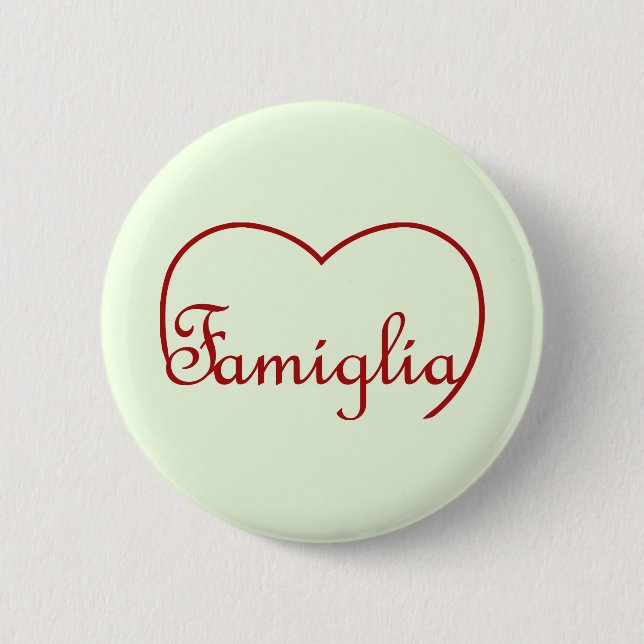 Macaron Rond 5 Cm Famiglia Italien Coeur de famille Rouge (Devant)