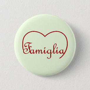 Macaron Rond 5 Cm Famiglia Italien Coeur de famille Rouge