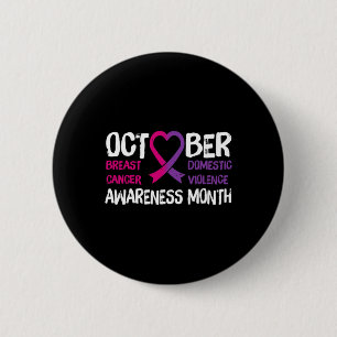 Macaron Rond 5 Cm Famille Breast Cancer and Domestic Violence Awaren
