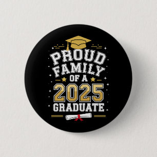 Macaron Rond 5 Cm Famille fière d'une promotion de diplômé 2025