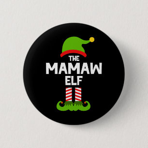 Macaron Rond 5 Cm Famille Le Mamaw Elf Noël Correspondant Pyjama Pj