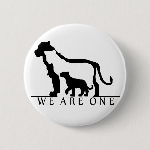 Macaron Rond 5 Cm Famille Lion (version blanche)
