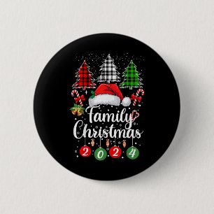 Macaron Rond 5 Cm Famille Noël 2024 Cadeaux correspondants Xmas Squa