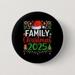 Macaron Rond 5 Cm Famille Noël 2025 Correspondant Pyjamas Famille Xm