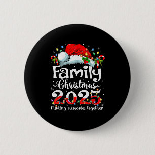 Macaron Rond 5 Cm Famille Noël 2025 Équipe Correspondante Santa Elf