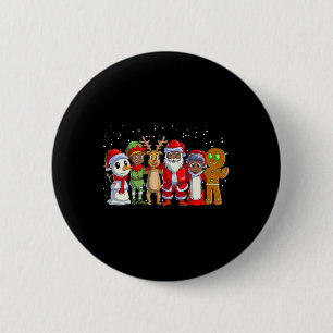 Macaron Rond 5 Cm Famille noire Noël Afro Africain Américain Père No