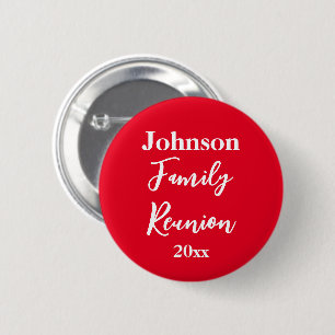 Macaron Rond 5 Cm Famille Réunion Rouge et blanc Nom Année Modèle