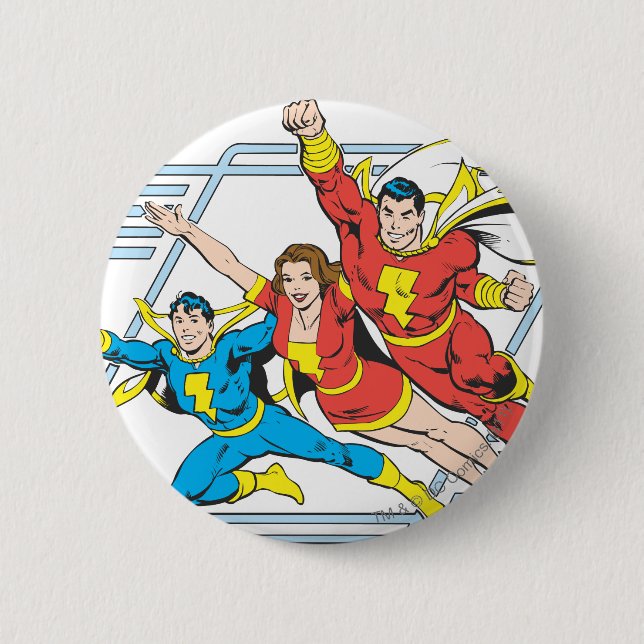 Macaron Rond 5 Cm Famille SHAZAM (Devant)