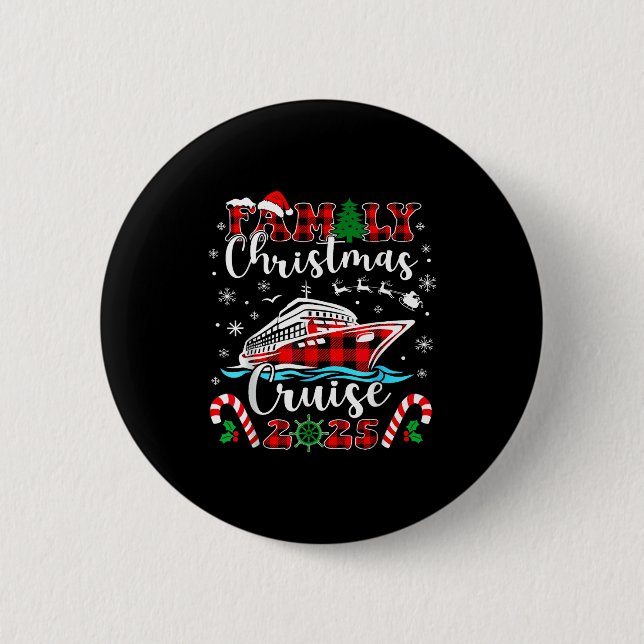 Macaron Rond 5 Cm Family Christmas Cruise 2025 Matching Family Cruis (Devant)