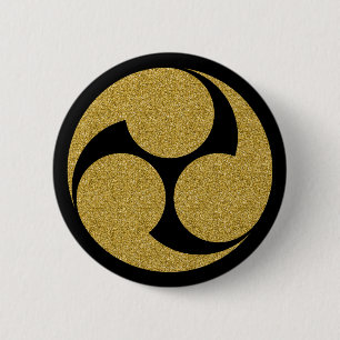 Macaron Rond 5 Cm [Family Crests] Left-hand Mitsudomoe Round