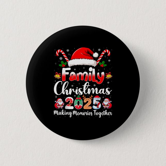 Macaron Rond 5 Cm Family Crew Christmas Squad 2025 Funny Xmas Matchi (Devant)