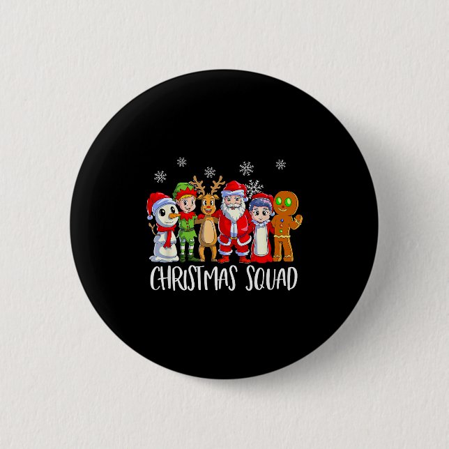 Macaron Rond 5 Cm Family Matching Christmas Squad Santa Reindeer Elf (Devant)