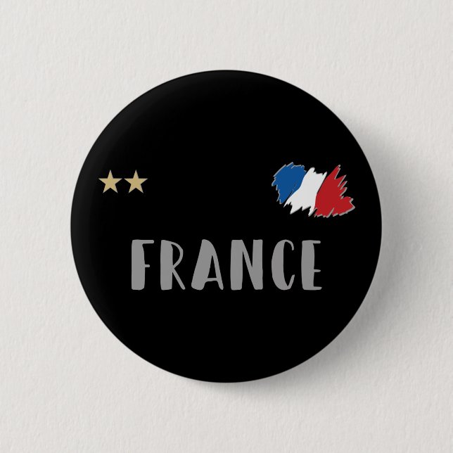 Macaron Rond 5 Cm Fan de football France Chemise Française (Devant)