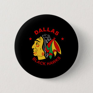 Macaron Rond 5 Cm Fan de hockey vintage des Dallas Black Hawks