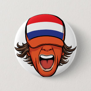 Macaron Rond 5 Cm Fan de sports néerlandaise