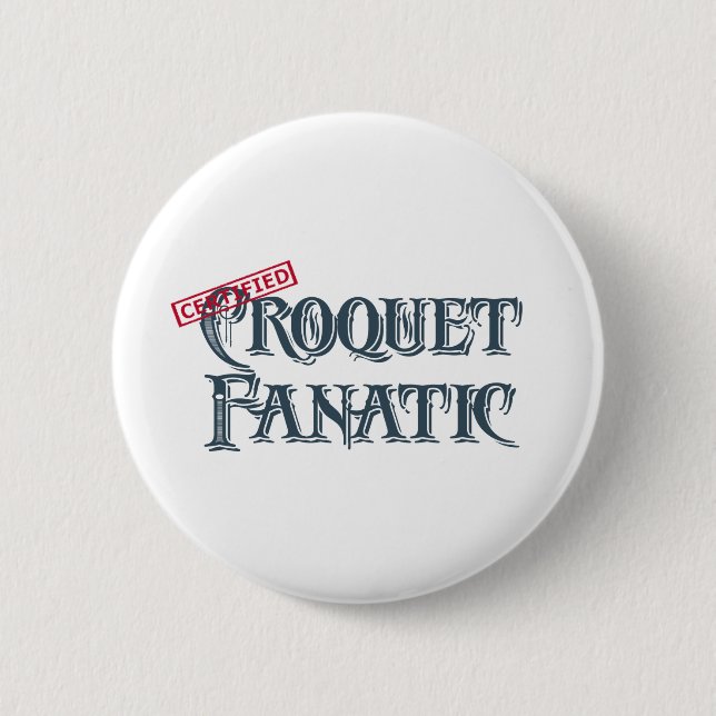 Macaron Rond 5 Cm Fanatique de croquet (Devant)