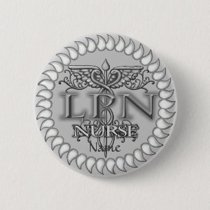 Macaron Rond 5 Cm Fancy LPN Caduceus infirmière bouton épinglette