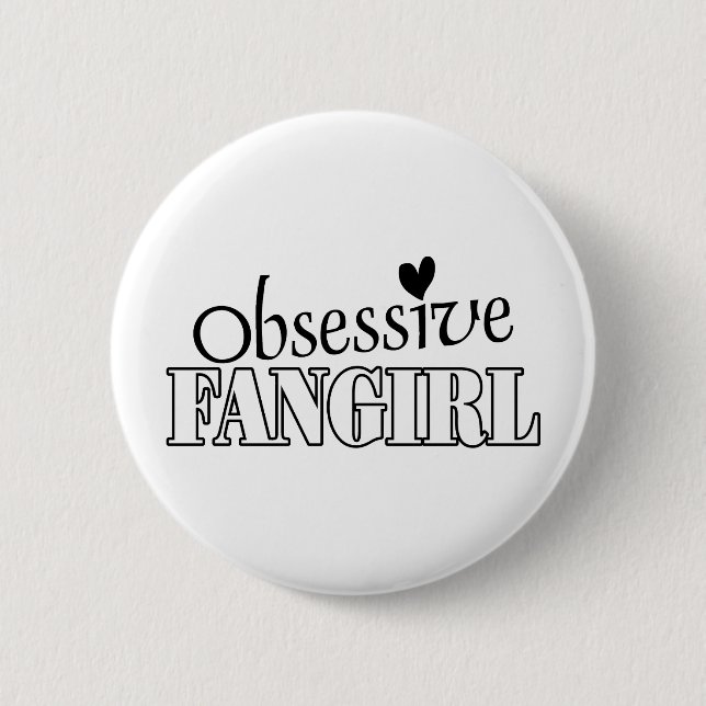 Macaron Rond 5 Cm Fangirl obsédant (Devant)