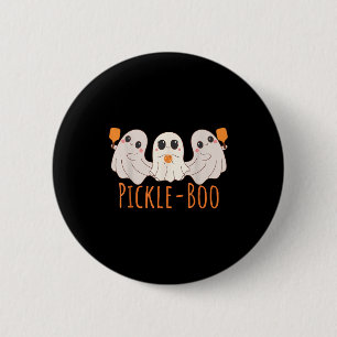 Macaron Rond 5 Cm Fantôme amusant de pickle-boo jouant au pickleball