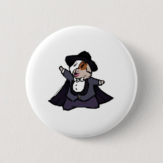 Macaron Rond 5 Cm Fantôme de l'Opéra Guinéen Cochon (Devant)