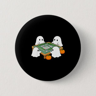 Macaron Rond 5 Cm fantôme d'Halloween jouant au mahjong mahjong effr