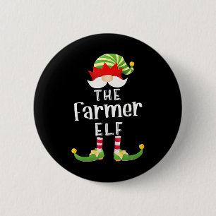 Macaron Rond 5 Cm Farmer Elf Group Noël Funny Pajama Party