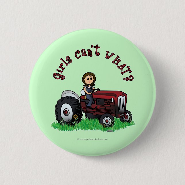 Macaron Rond 5 Cm Farmer rouge clair (Devant)