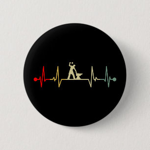 Macaron Rond 5 Cm Farrier Heartbeat Design Vintage