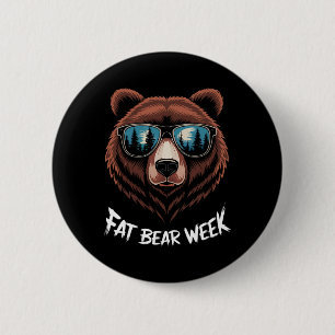 Macaron Rond 5 Cm Fat Bear Week Retro Bear Sungles Nature Loisirs