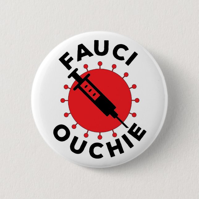 Macaron Rond 5 Cm Fauchi Ouchie Pin (Devant)